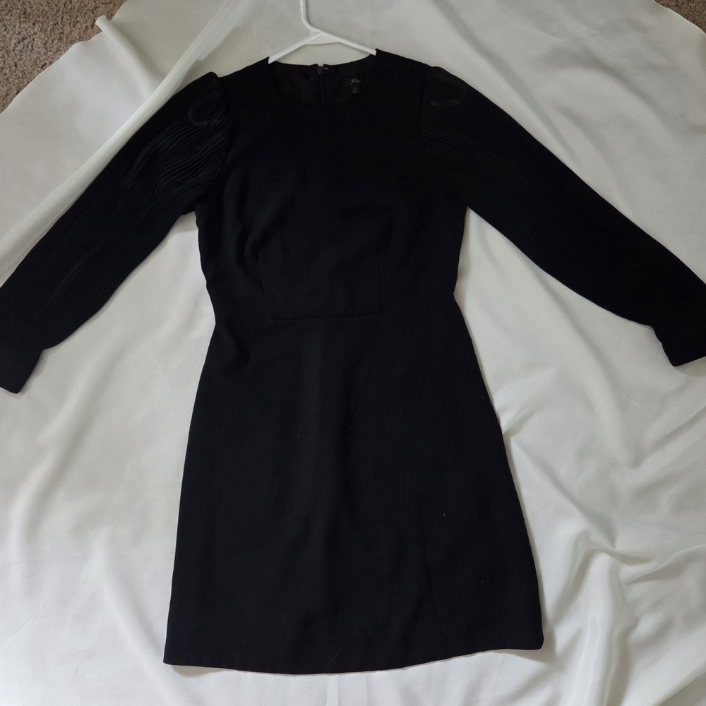 J. Crew Black Long Sleeve Cocktail Dress
